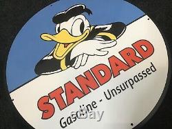 Vintage Standard Gasoline Metal Sign Gas Oil Service Station Pump Plate Disney