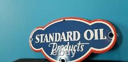 Vintage Standard Gasoline Porcelain Gas Motor Oil Service Station Door Push Sign