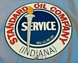 Vintage Standard Gasoline Porcelain Gas Service Station Pump Plate Sign
