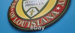 Vintage Standard Gasoline Porcelain Louisiana Gas Fuel Oils Service Station Sign