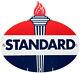 Vintage Standard Gasoline Porcelain Sign Service Station Oil Torch Gas American