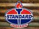 Vintage Standard Oil Sign 1954 Indiana Torch Motor Gas Station Service Amoco