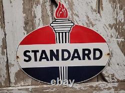Vintage Standard Oil Sign Torch Motor Lube Gas Station Service Garage Amoco Fuel