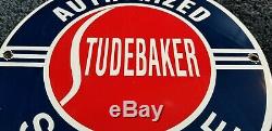 Vintage Studebaker Gasoline Porcelain Sign Gas Service Station Automobile Ad
