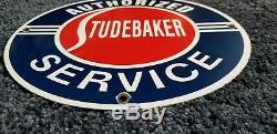 Vintage Studebaker Gasoline Porcelain Sign Gas Service Station Automobile Ad