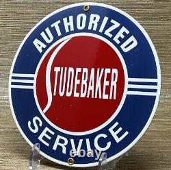Vintage Studebaker Porcelain Service Sign Gas Station Pump Motor Oil Dealership