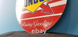 Vintage Sunoco Gasoline Porcelain Gas Service Station Pump Plate Rack Sign