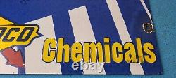 Vintage Sunoco Gasoline Sign Gas Service Station Pump Chemicals Porcelain Sign
