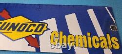 Vintage Sunoco Gasoline Sign Gas Service Station Pump Chemicals Porcelain Sign
