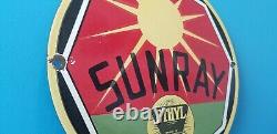 Vintage Sunray Gasoline Porcelain Gas Motor Oils Service Station Pump Plate Sign
