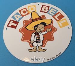 Vintage Taco Bell Porcelain Gas Soda Restaurant Service Station Drive Thru Sign