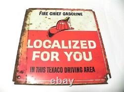 Vintage Texaco Fire Chief Gasoline Gas Service Station Display Sign 16 x 15.5