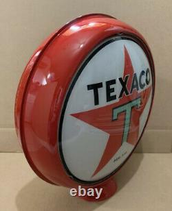 Vintage Texaco Gas Pump Globe Light Glass Lens Top Service Station Oil Decor