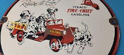 Vintage Texaco Gasoline Porcelain Dogs Fire Chief Gas Service Station Pump Sign
