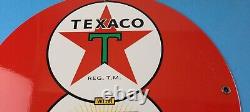 Vintage Texaco Gasoline Porcelain Ethyl Gas Service Station Pump Ad 12 Sign
