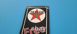 Vintage Texaco Gasoline Porcelain Free Air Gas Oil Service Station Pump Sign