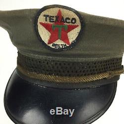 Vintage Texaco Oil Gas Service Station Attendant Hat Uniform Patch Cap 1950s