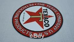 Vintage Texaco Porcelain Sign Gas Motor Oil Service Station Pump Red Star Rare
