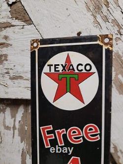 Vintage Texaco Porcelain Sign Gas Station Service Garage Air Pump Plaque Gas Oil