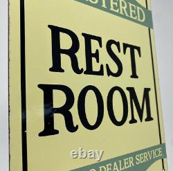 Vintage Texaco Rest Room Porcelain Sign Gas Station Pump Plate Motor Oil Service