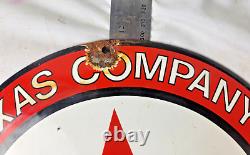 Vintage Texaco Texas Company Porcelain Sign Pump Plate Gas Station Oil Service