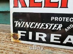 Vintage Thieves Porcelain Sign Gas Motor Oil Service Station Winchester Wesson