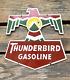 Vintage Thunderbird Gasoline Porcelain Enamel Service Oil Gas Station Pump Sign