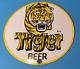 Vintage Tiger Beer Porcelain Brewery Gas Service Station Pump Plate Sign