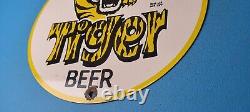 Vintage Tiger Beer Porcelain Brewery Gas Service Station Pump Plate Sign