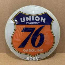 Vintage Union 76 Gas Pump Globe Light Glass Lens Service Station Garage Sign 1
