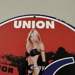 Vintage Union 76 Gasoline Porcelain Gas Oil Petroleum Service Station Pump Sign