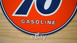 Vintage Union 76 Gasoline Porcelain Sign Gas Oil Pump Plate Service Station Rare