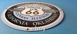 Vintage Us Route 66 Porcelain Service Station Hwy Shield States Gas Pump Sign