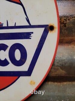 Vintage Wareco Porcelain Sign Car Ethyl Gasoline Motor Oil Gas Station Service