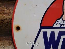 Vintage Wareco Porcelain Sign Car Ethyl Gasoline Motor Oil Gas Station Service