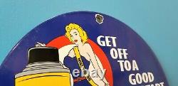 Vintage Wd 40 Porcelain Gas Motor Oil Lube Service Station Pump Plate Sign