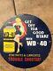 Vintage Wd-40 Porcelain Gas Oil Lube Pin Up Girl Service Station Pump Plate Sign