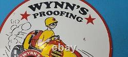 Vintage Wynns Proofing Porcelain Racing Gas Service Station Pump Plate Sign