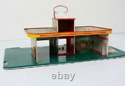 Vtg 50s Marx Tin Litho Sky-View Parking Service Center Gas Station w Accessories