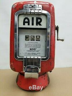 Vtg Eco Air Meter Pump Red Mod 97 Gas Oil Service Station Garage Original Paint