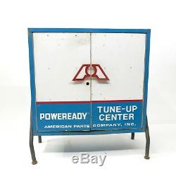 Vtg Industrial Service Station/Gas Station Tune-up Parts Metal Cabinet Man Cave
