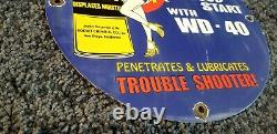 Wd 40 Porcelain Gas Oil Vintage Style Lube Pin Up Girl Service Station Pump Sign