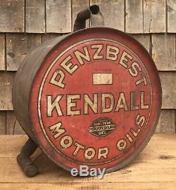 Wow Vintage 5 Gal PENZBEST KENDALL Motor Oil ROCKER Can Gas Service Station