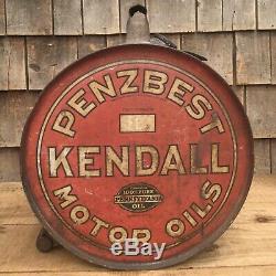 Wow Vintage 5 Gal PENZBEST KENDALL Motor Oil ROCKER Can Gas Service Station