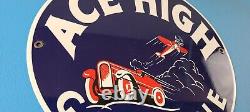 Affiche Vintage Ace High pour station-service de carburant pour avion à essence