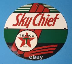 Affiche de Pompe de Station-Service Sky Chief Vintage Texaco Gasoline en Porcelaine - 12