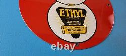 Affiche de Pompe de Station-service en Porcelaine Texaco Gasoline Vintage Ethyl 12