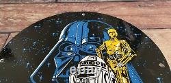 Affiche publicitaire en porcelaine métallique Vintage Star Wars Darth Vader Service Station Gas Pump en français