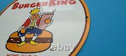 Ancien Burger King Porcelaine Coca Cola Gas Restaurant Service Station Sign