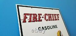 Ancienne Enseigne Texaco Fire Chef Essence Station-service De Porcelaine Essence Et Pétrole